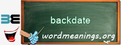 WordMeaning blackboard for backdate